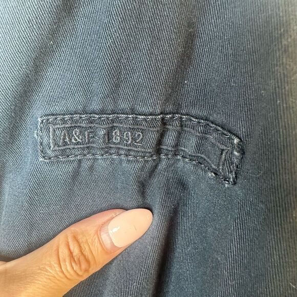 Abercrombie & Fitch Size SMALL Navy Cotton Cinch Waist Utility Jacket - Picture 9 of 15